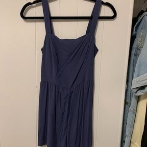 Blue Square-neck Romper